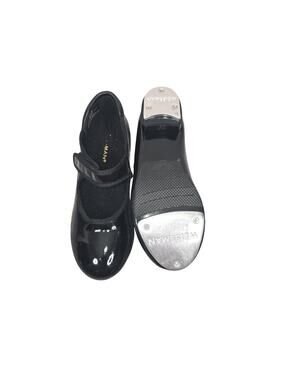 Weissman Tap Shoes Kids Girls Size 13.5 Black Patent Mary Jane Strap Dance W2600